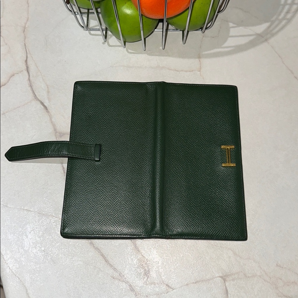 ⭐️Authentic Hermes Bearn Kelly Green Leather Wallet Gold HW - Picture 12 of 14